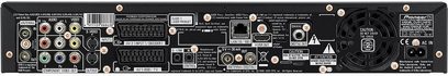Bagside af en Pioneer DVR-LX61D Blu-ray-optager med mange lyd/video-stik og tilslutningsporte