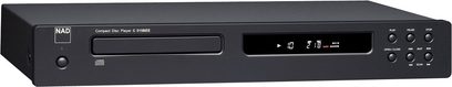 NAD C515 sort CD-afspiller, mat sort front, blå display, kontrolknapper, hovedtelefonstik, USB-port