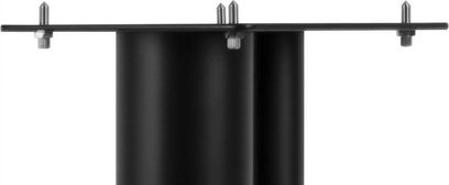 Підставка Norstone Design Stylum 3 чорна сатинова, 3 вертикальні чорні циліндричні ніжки, закріплені на горизонтальній чорній планці