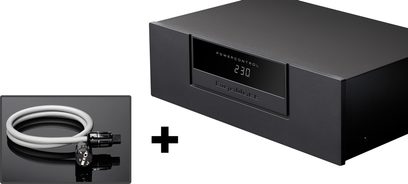 Síťový kondicionér GigaWatt PowerControl černý s kabelem PowerSync Plus (1,5 m), černý obdélníkový kryt, digitální displej