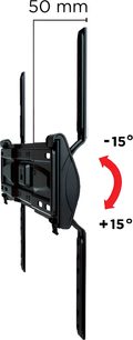 Nástěnný držák TV Meliconi GST400 PLUS CG černý, extra plochý profil 50 mm s nastavitelným náklonem od -15° do +15°