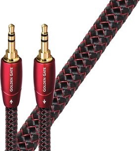 Cablu audio analogic Audioquest Golden Gate Jack/Jack 2m roșu cu conectori placați cu aur și mânecă împletită neagră
