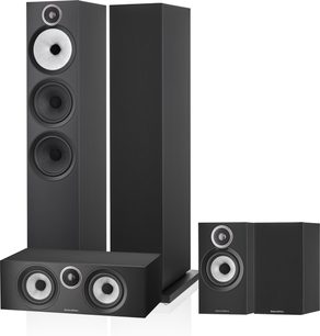 Pack di diffusori a colonna neri Bowers & Wilkins 603 S3, 2 colonne, 1 subwoofer, altoparlanti rotondi