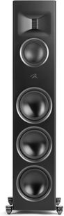 Cassa a colonna MartinLogan Motion XT F200 nero laccato con 1 tweeter rettangolare, 1 altoparlante medio e 3 woofer circolari