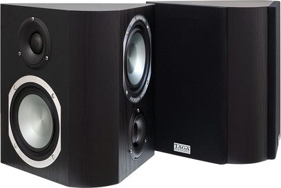 Taga Harmony Platinum S-100 V.3 sort bagkabinethøjttaler, set forfra, med diskanthøjttaler, mellemtone/basenhed og basrefleksport