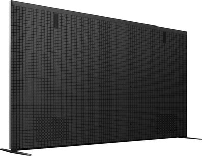 Televizor Sony BRAVIA 9 (75XR90), pohled zezadu, texturovaný povrch, kovové nožky, mírně nakloněný úhel