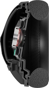 Cuffie hi-fi chiuse Sennheiser HD 620S in sezione trasversale che mostra i componenti interni e il padiglione auricolare in schiuma nera