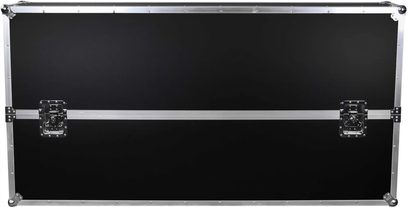 Flight-case pentru ecran Power Acoustics Flight écran 65 SR negru, cu margini argintii și două închizători