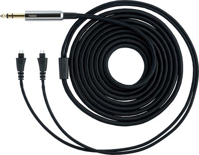 Tilbehør til HI-FI Fostex-hovedtelefoner ET-H3.0N7UB med sort flettet kabel, forgyldt jackstik og 2 sorte ministik.