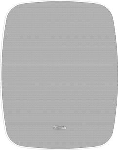 Caixa de som branca Klipsch PSM-525-T vista de frente com grade perfurada de cantos arredondados