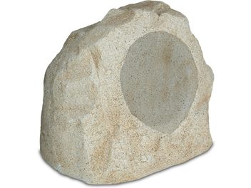 Coluna de exterior Klipsch PRO-650T-RK acabamento sandstone em forma de rocha bege com grelha frontal