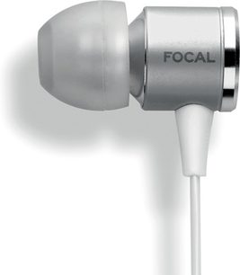 Słuchawki otwarte hi-fi Focal Spark Wireless silver, wykończenie w kolorze srebrnym. Widok z lewego profilu, widoczna słuchawka i pałąk