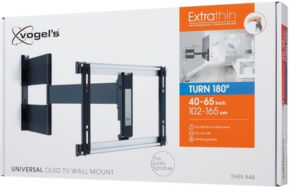 Universel vægbeslag til OLED-TV Vogel's THIN 546, sort, til skærme på 40-65 tommer / 102-165 cm, 180° drejning