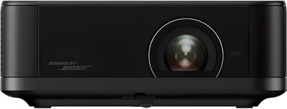 Vidéoprojecteur Epson EF-62B noir, vue de face, objectif central et logo Sound by Bose