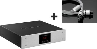 GigaWatt PC-3 SE EVO+ maitinimo sąlygų gerinimo įrenginys su LS-1 EVO+ 1,5 m kabeliu, šlifuoto aliuminio korpusas, LED ekranas