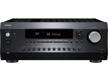 Amplificatore home theater Integra DRX 2.4 nero, pannello frontale in alluminio, display, pulsanti retroilluminati bianchi, porte
