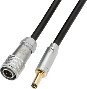 Ferrum Audio analogt DC JACK-strømkabel 2,5 med sølvfarvede DIN-stik og forgyldt 2,5 mm DC-jack