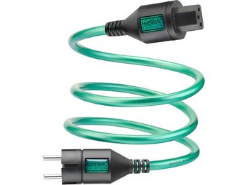 IsoTek EVO3 Initium 1,5 m grøn strømkabel med IEC C13-stik og spiralformet stikprop