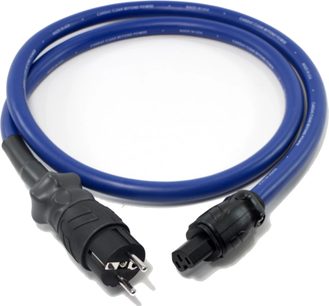 Cavo di alimentazione Cardas Clear Beyond Power da 2,5m blu con connettori Schuko e IEC neri