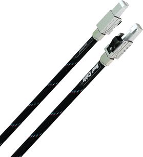 Καλώδιο δικτύου Ethernet RJ45 Real Cable Eight Stream 5m με ασημένιους μεταλλικούς συνδέσμους και μαύρο πλεκτό περίβλημα διακοσμημένο με πολύχρωμα μοτίβα