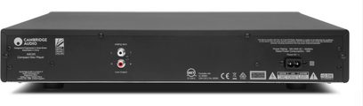 Cambridge Audio AX-C25 silver CD player, front view, 19-inch rack format, black front panel with buttons and display