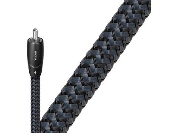 Καλώδιο ήχου RCA Audioquest Yukon 2μ., με επίχρισμα αργύρου στους συνδέσμους, μαύρη πλεκτή θήκη, μετωπική άποψη σε όλο το μήκος