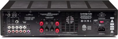 Cambridge Audio Topaz SR20 sort hi-fi stereoforstærker, sort frontpanel med knapper, hovedtelefon- og mikrofonstik, LED-display
