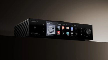 Leitor de rede áudio Eversolo DMP-A8 Master Gen 2 preto com ecrã tátil e grande botão de volume
