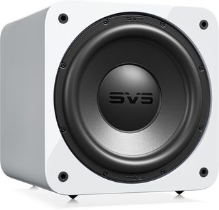 Subwoofer SVS SB-3000 R|Evolution cubo compacto blanco lacado con altavoz frontal negro