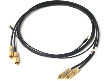 Kabel phono Van den Hul D-501 Hybrid RCA/RCA czarny ze złoconymi wtykami RCA i oddzielnym przewodem masowym