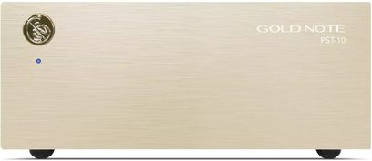 Altın Not PST-10 Hi-Fi ayrı güç kaynağı, alüminyum veya fırçalanmış altın ön panel, madalyon logolu ve mavi LED göstergeli
