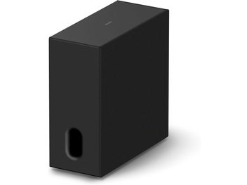 Sony BRAVIA Theatre Sub 8 svart subwoofer, rektangulär design med front i tyg och sidoplacerad basport