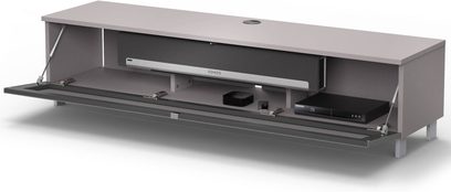 TV-møbel Spectral Basic JRB1604-GN cappuccinogråt, frontvisning, 2 døre, 1 skuffe, 1 åben niche, metalben