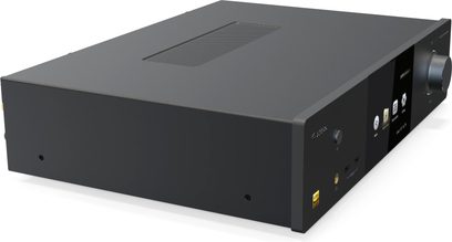 Zidoo Neo Alpha sort multimedie-afspiller, forside med LED-skærm og knapper, set forfra