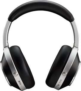 T+A Solitaire T draadloze hi-fi hoofdtelefoon zwart en zilver, satijnen metalen hoofdband en circumaurale oorkussens van zwart kunstleer, vooraanzicht