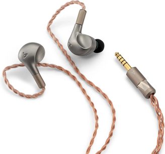 Satenasto sivi ušesni čepki Astell&Kern LUNA z bakreno zvitim kablom in pozlačenim jack priključkom