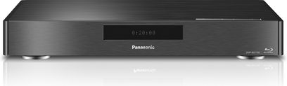 Panasonic Blu-ray-afspiller DMP-BDT700 sort, enkel front, display, touch-knapper, lukket skuffe, elegant