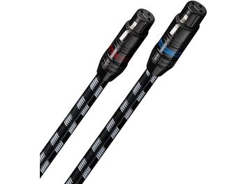 Dwa czarne 1-metrowe kable audio XLR Real Cable Chenonceau z męskimi i żeńskimi końcówkami XLR