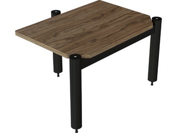 Raft suplimentar APICEM 300mm De Conti din lemn închis la culoare, rectangular, pe picioare cilindrice negre, vedere de sus