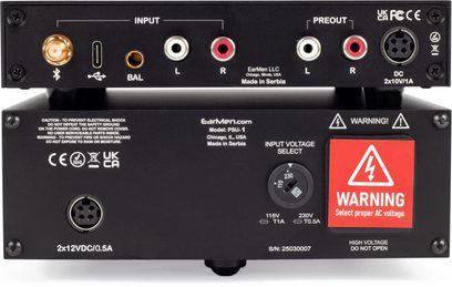EarMen CH-Amp Signature hovedtelefonforforstærker, RCA-, USB-C- og Bluetooth-tilslutning, 115/230 V spændingsvælger