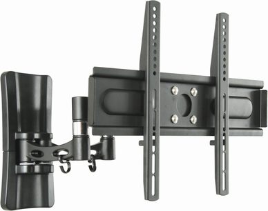 Vægbeslag til TV Smart Wave SIO006 i mat sort metal, vægplade, parallelle arme, vaterpas