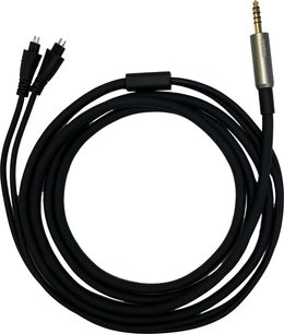 Fostex ET-TH4.4BL sort hi-fi hovedtelefonkabel, guldbelagt 4-polet jack til dobbelt aftagelig 2-benet stikforbindelse