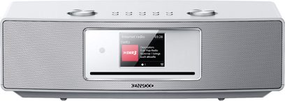 FM eller digital internettbordradio CR-ST700SCD sølv, frontvisning, sentralskjerm, 2 sirkulære knapper på toppen