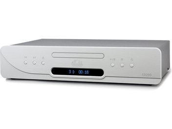 Reproductor de CD de alta fidelidad Atoll Electronique CD200 Evolution plateado, vista frontal, botones circulares, pantalla digital central