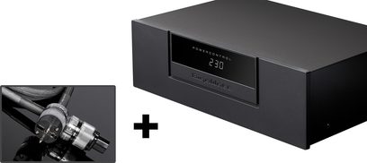 GigaWatt PowerControl sort strømkonditionering med display, LC-2 Evo 1,5m netledning på sort baggrund