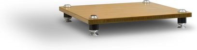 Мебел за Hi-Fi Norstone Design Stäbbl HIFI бамбук, правоъгълна плоча от бамбук на 4 цилиндрични метални крака