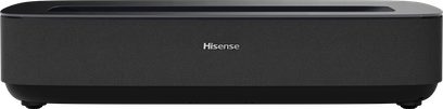 Hisense PL2 Beamer, Vorderansicht, rechteckiges schwarzes Gehäuse, glatte Oberseite, zentriertes Logo