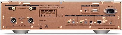 Marantz NA-11S1 sort netværksaudioafspiller, bagside, audio- og netværksforbindelser, kontrolknapper