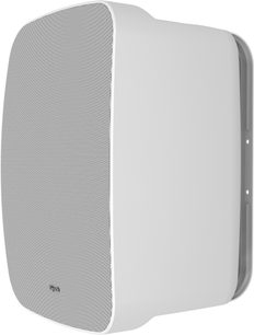 Altavoz de exterior Klipsch PSM-800-SW blanco, rejilla frontal metálica, vista de tres cuartos