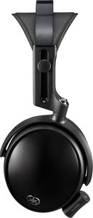Lukkede hifi-hodetelefoner Yamaha YH-C3000 svart, plast og metall, sidevisning, glatt ørekopp med logo, skyveknapp og L-markering